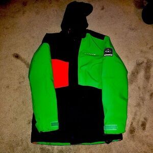 DARE 2B WINTER SKI JACKET HOODED GREEN BLUE ORANGE MENS XS-SMALL SIZE 36